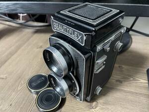 BEAUTYFLEX　 希少な珍しい大口径　 80mm　1:2.8　　キャップ 付 ビューティーフレックス　　BEAUTY FLEX rolleiflex とは違うレア品 .