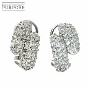 ダイヤ 0.50ct/0.50ct イヤリング Pt プラチナ Diamond Earrings Clip on 90207787