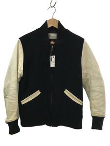 visvim◆スタジャン/S/ウール/BLK/袖切替牛革/WINDSTOPPER/レザー部分汚れ有