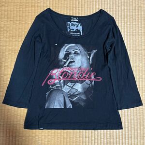 ヒステリックグラマー x BLONDIE コラボ バクプリ入り ガール フォト 7部丈 Tシャツ 黒 レア デボラハリー ブロンディ HYSTERIC GLAMOUR