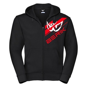 新作 BERIK ベリック プリント フード ZIP パーカー オーガニックコットン 237404 BLACK/RED XXLサイズ カジュアルライン 【バイク用品】