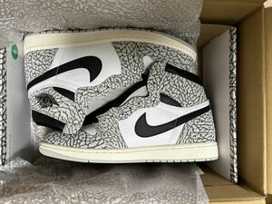 【28cm】Nike Air Jordan 1 Retro High OG White Cement US10.5 ナイキ エアジョーダン1 レトロ ハイ ホワイト セメント エレファント Grey