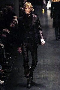 【伝説・ランウェイ登場】2005年AW エディ期 ディオールオム セットアップ スモーキング スーツ 光沢 ブラック 46 / Dior Homme 黒 メンズ