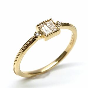 agete(アガット)◆K18 天然ダイヤモンドリング◆A 約1.6g 9号 diamond ring 指輪 EA5/EA5