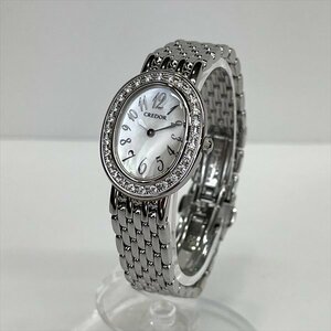 SEIKO セイコー CREDOR クレドール シグノ 1E70-0AB0 レディースQZ クオーツ 腕時計 ダイヤベゼル ホワイトシェル文字盤 稼働品 美品