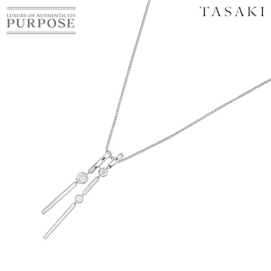 タサキ TASAKI ダイヤ 0.38ct ネックレス 50cm K18 WG ホワイトゴールド 750 田崎真珠 Necklace 90215621