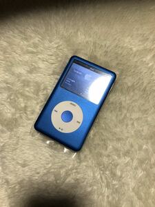 希少Apple iPod classic 第6.5世代 160GBから512GB ブルー 青色 青カスタム　改造 MC297J MC293J フロント、バックパネル新品交換済み