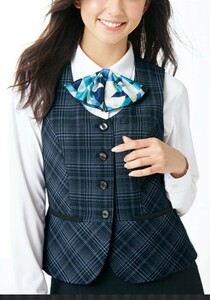 【新品】ALPHA PIER_21号_ベスト（1：チェック/ネイビー）AR2805/アルファピア/かわいい会社事務服/おしゃれOL制服