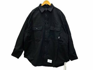 WTAPS (ダブルタップス) 22AW L/S COTTON TWILL 長袖 シャツ コットンツイルシャツ ４ 黒 ブラック メンズ/027