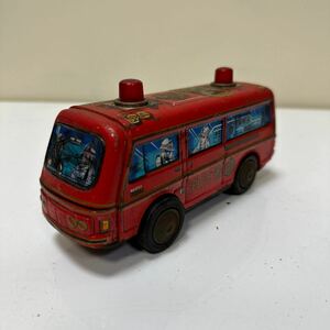 A170 昭和レトロ　当時物 東京プレイシング商会　ブリキ　玩具　オモチャ　消防署　消防車