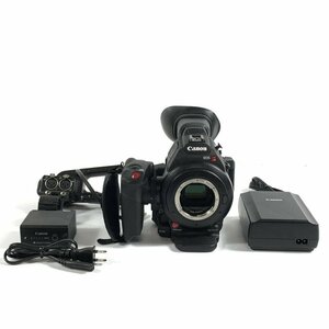 Canon キヤノン EOS C100 MarkⅡ デジタルビデオカメラ 電源コード/ACアダプター/バッテリー/ハンドルユニット付き●現状品【TB】