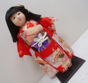 (☆BM)三陽/市松人形 20号 日本人形 高さ64㎝ 女の子 玩具娃娃 偶人 ガラスケースあり 和風 置物 オブジェ 日本伝統工芸 節句