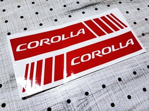COROLLA ステッカー 2枚セット【レッドB】カローラクロス フィールダー ツーリング スポーツ ハイブリッド GR ドアミラー サイドステップ等
