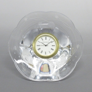 ウェッジウッド WEDG WOOD - ガラス×金属素材 クリア×ゴールド×白 置時計/イチゴ/フラワー(花)/クォーツ/動作確認出来ず 小物