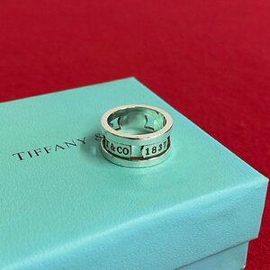 極 美品 希少品 TIFFANY&Co. ティファニー 1837 ロゴ シルバー925 11号 リング 指輪 アクセサリー メンズ レディース シルバー 80425