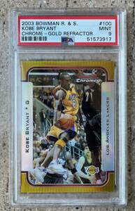 Kobe Bryant コビー・ブライアント 2003 Bowman Chrome Rookie & Stars #100 Gold Refractor 50シリ PSA 9 NBA Lakers PSA 10なし