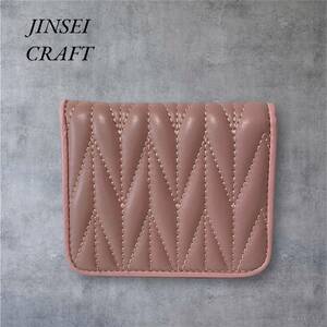 高級 ラムレザー 財布■柔らかい羊革製 コンパクト ウォレット■ピンク