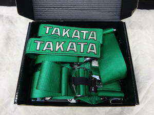 TAKATA Racing タカタ FIA公認 6点式ハーネス レーシングハーネス シートベルト グリーン HANS対応 ハンス対応 MR2 SW20で使用してました