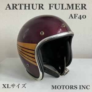ARTHUR FULMER★ビンテージヘルメット FALCON AF20 AF40 XLサイズ フレーク 赤紫色 ジェット ジェッペル 70年代 MOTORS INC 北海道 札幌