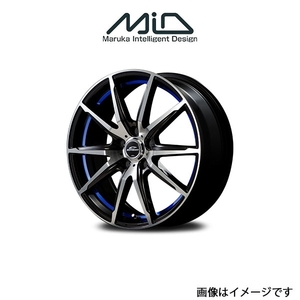 MID シュナイダー RX 02 アルミホイール 1本 ルクラ L455F/L465F(12×3.5B 4-100 INSET42 ブラックポリッシュ/ブルー)SCHNEIDER