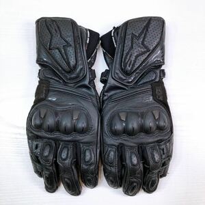 172【中古】alpinestars アルパインスターズ SP-8 V3 GLOVES モデル 3558321Y サイズM バイク グローブ レザー ブラック 現状品