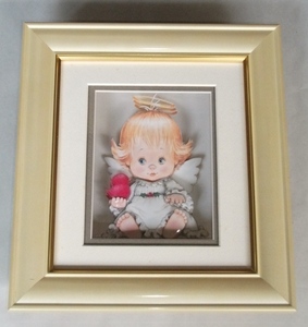 1996年 立体 額絵 印刷物 天使 赤ちゃん イラスト ルース・モアヘッド RUTH J MOREHEAD アメリカ 絵本 作家物 3D 切り絵 クリスマス