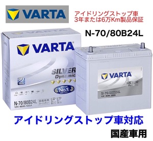 ソリオ ソリオバンディット MA36S MA46S バッテリー VARTA SILVER Dynamic バルタ N-70 80B24L ハイブリッド用 EFB