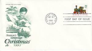 【ＦＤＣ】クリスマス切手（１）（１９９２年）（アメリカ）　t2803