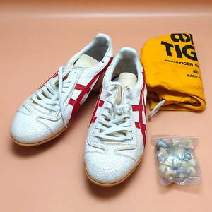 ★ 【未使用品】 当時物 アシックスタイガー スパイク 野球/ソフトボール用？ 27cm 昭和 レトロ asics TIGER ジャンク扱いで ★