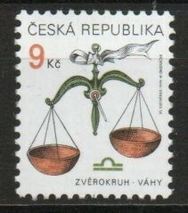 切手 F839 チェコ 秤 天びん 1V 1999年発行 未使用