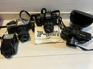 フィルムカメラ Nikon ニコン　F-801 FM10 YASHICA ヤシカ　Electro35 計3台セット　ストロボ付き