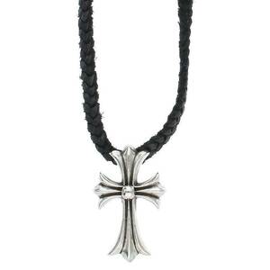 クロムハーツ Chrome Hearts CH CRS SML BC/スモールCHクロスボロチップ Wボロチップ/シルバーネックレス 中古 NO05