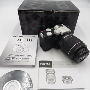 PENTAX ペンタックス ミラーレス K-01 レンズセット smc PENTAX-DAL 50mm-200mm F4-5.6 ブラック×ブラック 取扱説明書 元箱 管理番号(NIS)