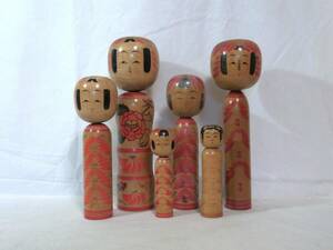 古物 こけし コケシ 古玩 郷土玩具 KOKESHI DOLL 6点 蔵王高湯 岡崎直志 大宮安次郎 田中敦夫 秋山一雄 石澤寅雄