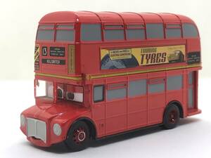 か11★ディズニーストア ピクサー カーズ ミニカー トッパーデッキントン3世 ロンドンバス ダブルデッカーバス 全長約126mm