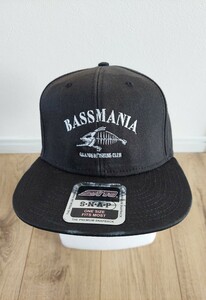 bassmania × グランダー武蔵　スケルトン刺繍フラットCAP　限定受注生産　バスマニア　キャップ　コロコロ　バスフィッシング