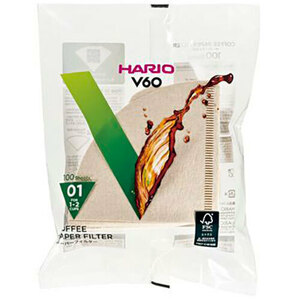 HARIO V60用ペーパーフィルター01M 1～2杯用 100枚入 VCF-01-100M