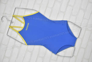 FOOTMARK フットマーク スクール指定 黄パイピング ワンピース水着 女子競泳水着 ブルー サイズ150