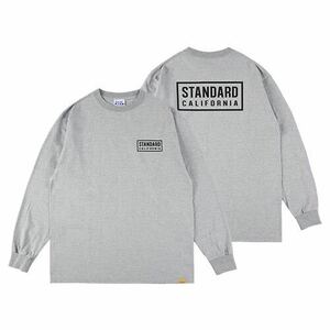 スタンダード カリフォルニア/Standard California SD Heavyweight Box Logo Long Sleeve T gray XL ロングスリーブTシャツ ボックスロゴ