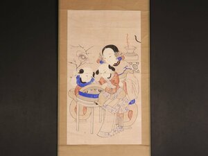 【版画】【伝来】sh9413 蘇州版画 人物図 唐子 木版彩色 中国画