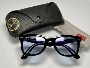 ケース付★RAY-BANレイバン WAYFARERウェイファーラー RB2140-F 901/64 黒ブラック/BLUE GREY 水色カラースモークレンズ サングラス