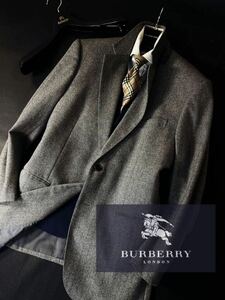 N36【純正ハンガー付属】カシミヤ100%!!定価15万●超美品BURBERRY LONDON●ジャケットコート バーバリーコート メンズ 三陽商会製 セレブ