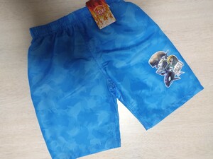 ☆未使用！最強王図鑑　水着☆120cm　水色☆イルカ　魚柄☆送料230円　男の子用