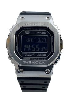 CASIO◆ソーラー腕時計・G-SHOCK/デジタル/シルバー/20気圧防水/フルメタル/ワールドタイム