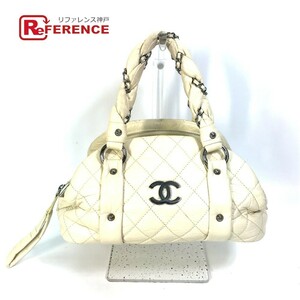 CHANEL シャネル CC ココマーク チェーン ミニ ボストンバッグ バブルキルト ハンドバッグ ベージュ レディース【中古】