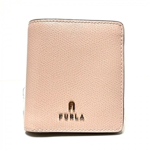 フルラ FURLA 2つ折り財布/ミニ/コンパクト カメリア レザー ライトピンク×ベージュ 財布