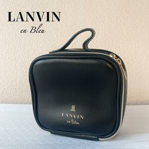 美品LANVIN en Bleuランバンハンドバッグクラッチバッグブラック黒