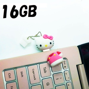 ピンクののキティの usb2.0 ／16GB／フラッシュドライブ｜送料140円