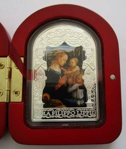 アンドラ 聖母子と二天使 フィリッポ・リッピ 15ディナール 2013年 銀貨 硬貨 ルネサンス マドンナ