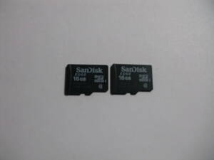2枚セット　16GB　microSDHCカード　SanDisk　class4　フォーマット済み　メモリーカード　microSDカード